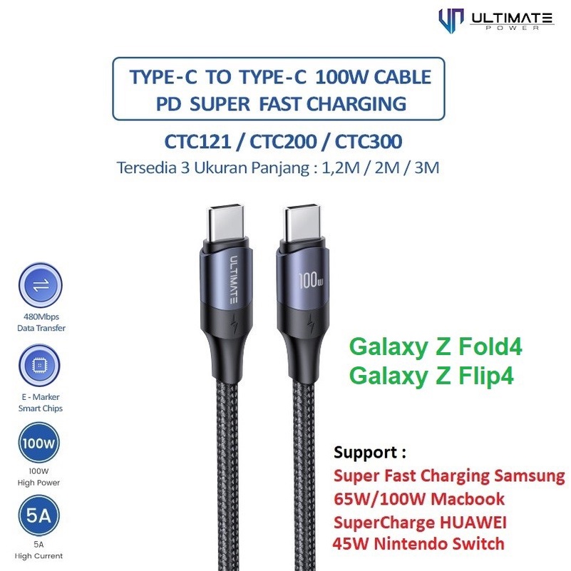 Kabel Data Cable Samsung Z Fold4 Z Flip4 Super Fast Charging 100W