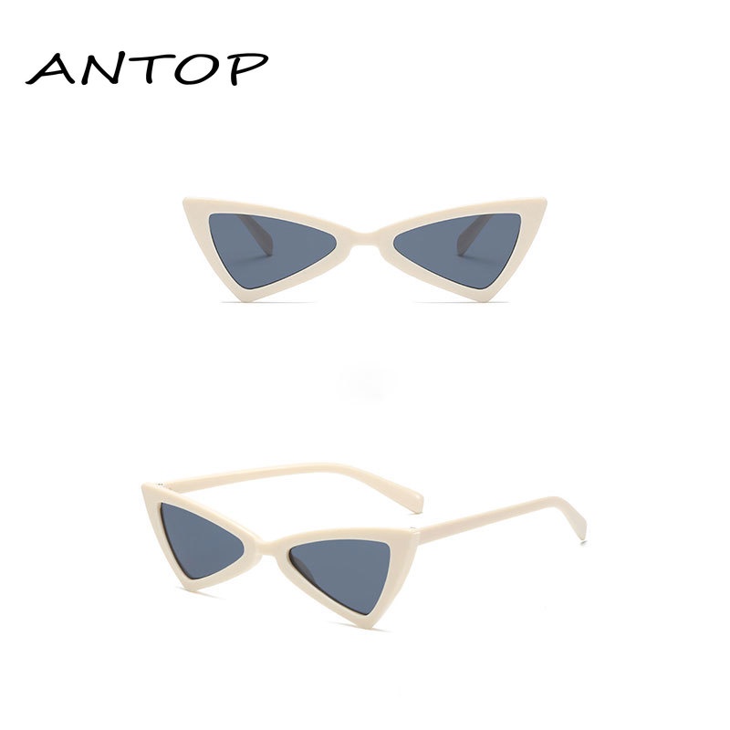 Kacamata Hitam Bentuk Mata Kucing Segitiga Gaya Retro Hip-Hop Untuk Wanita