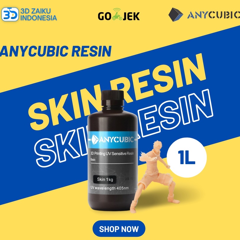 Anycubic Skin Resin Color 3D Printer Refill 1 Liter Stok Baru