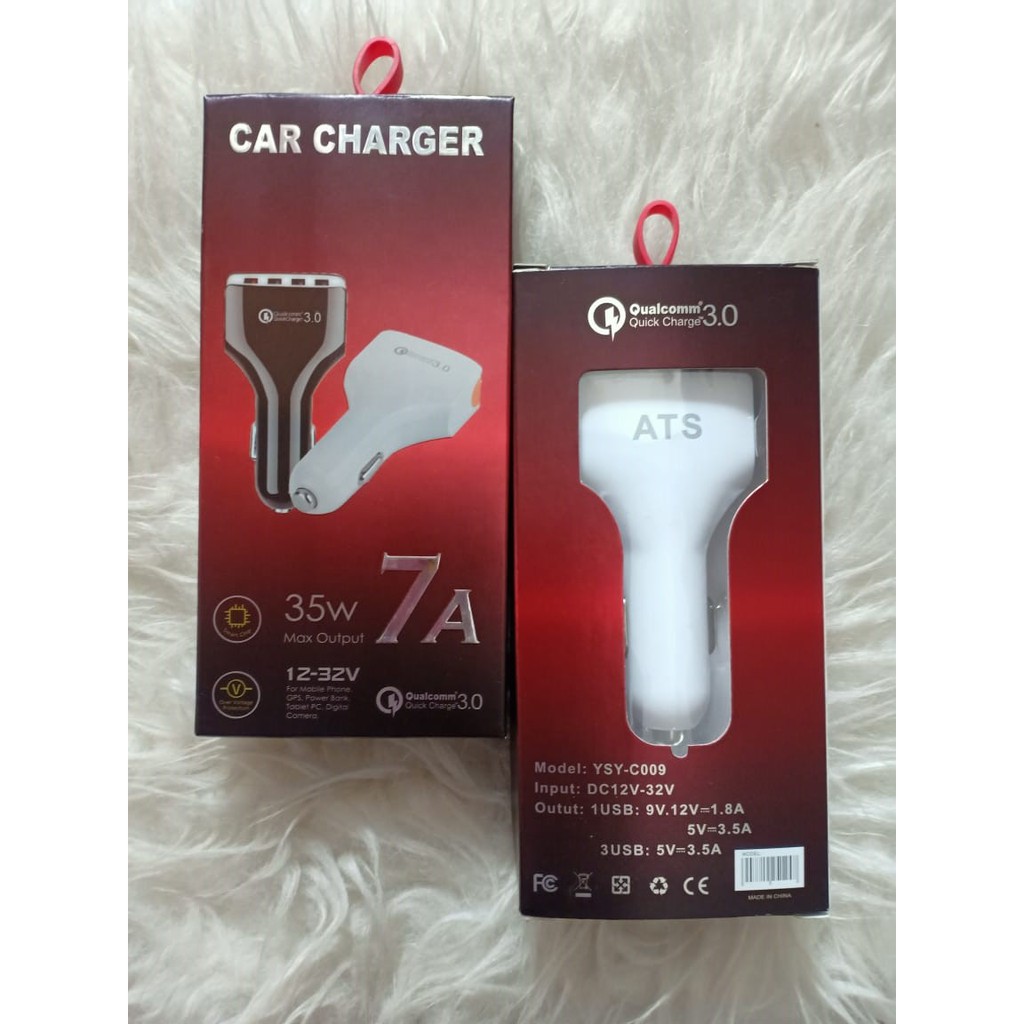 Charger Mobil 5V 7A USB  micro Qualcomm 3.0 4USB PORT