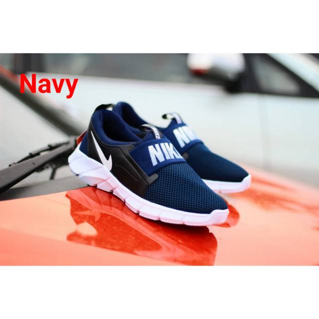 NIKE TONE 01 NAVY SLIP ON PRIA KASUAL BS157 BS158 BS159 BS160 BS161 BS16 Slip