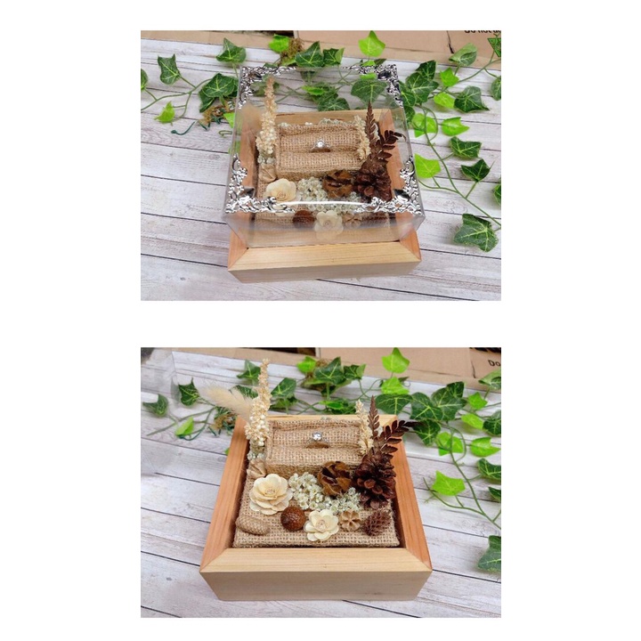 KOTAK PERHIASAN KARUNG GONI PERNIKAHAN CINCIN/KOTAK LAMARAN