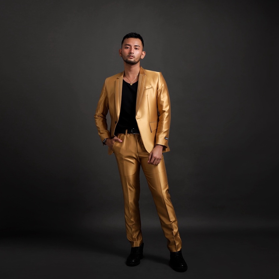 Setelan Jas Celana Pria - HOTMA SERIES - GOLD - Goldy Outfit