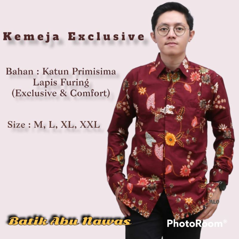 Baju Batik Pria Original Reguler Slimfit Lengan Panjang Primisima Lapis Furing Premium Motif Godong 