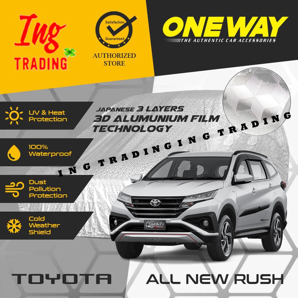 Cover Sarung Mobil All New Rush 2019 Anti Air Waterproof 3 LAPIS