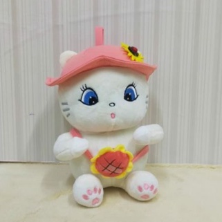 Boneka Kucing Tas Bunga Matahari Size 8&quot;/21cm/boneka cat/boneka animal/kado ultah/