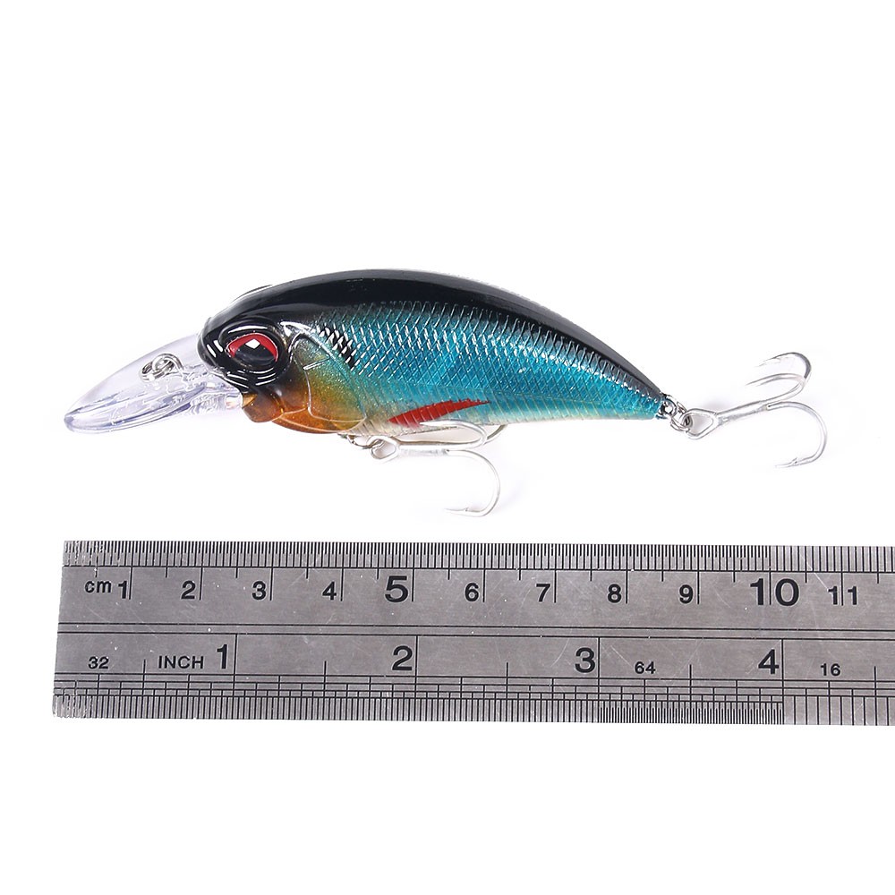 HENGJIA 1PCS Casting Crankbait Umpan Pancing 8cm 15.5g Fishing Bait 3D Eyes Swimbait Fishing Lure