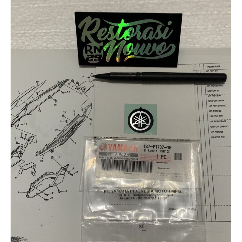 Emblem sambungan body nouvo z 2006-2007 sticker sambungan body stiker sambungan body nouvo original