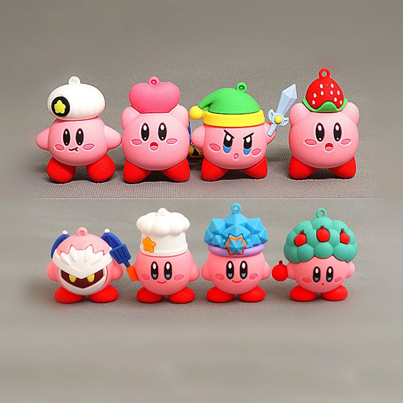 5cm Kirby Anime Games Cute Cartoon Pink Kirby Waddle Dee Doo Collect Mini Toys Dolls