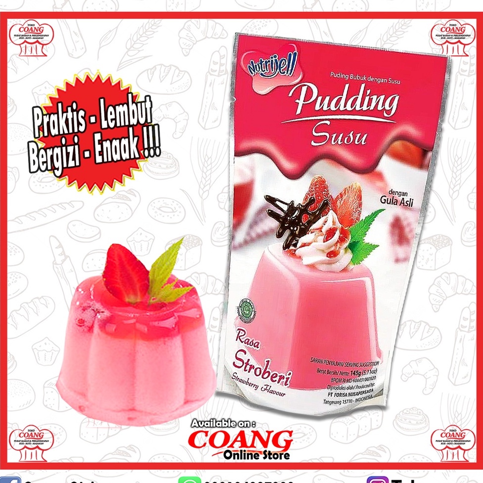 

NUTRIJELL PUDDING SUSU RASA STROBERI 130 GR - STRAWBERRY FLAVOUR PUDING