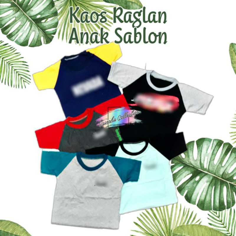 Kaos Anak Raglan Sablon 1 - 6 Tahun