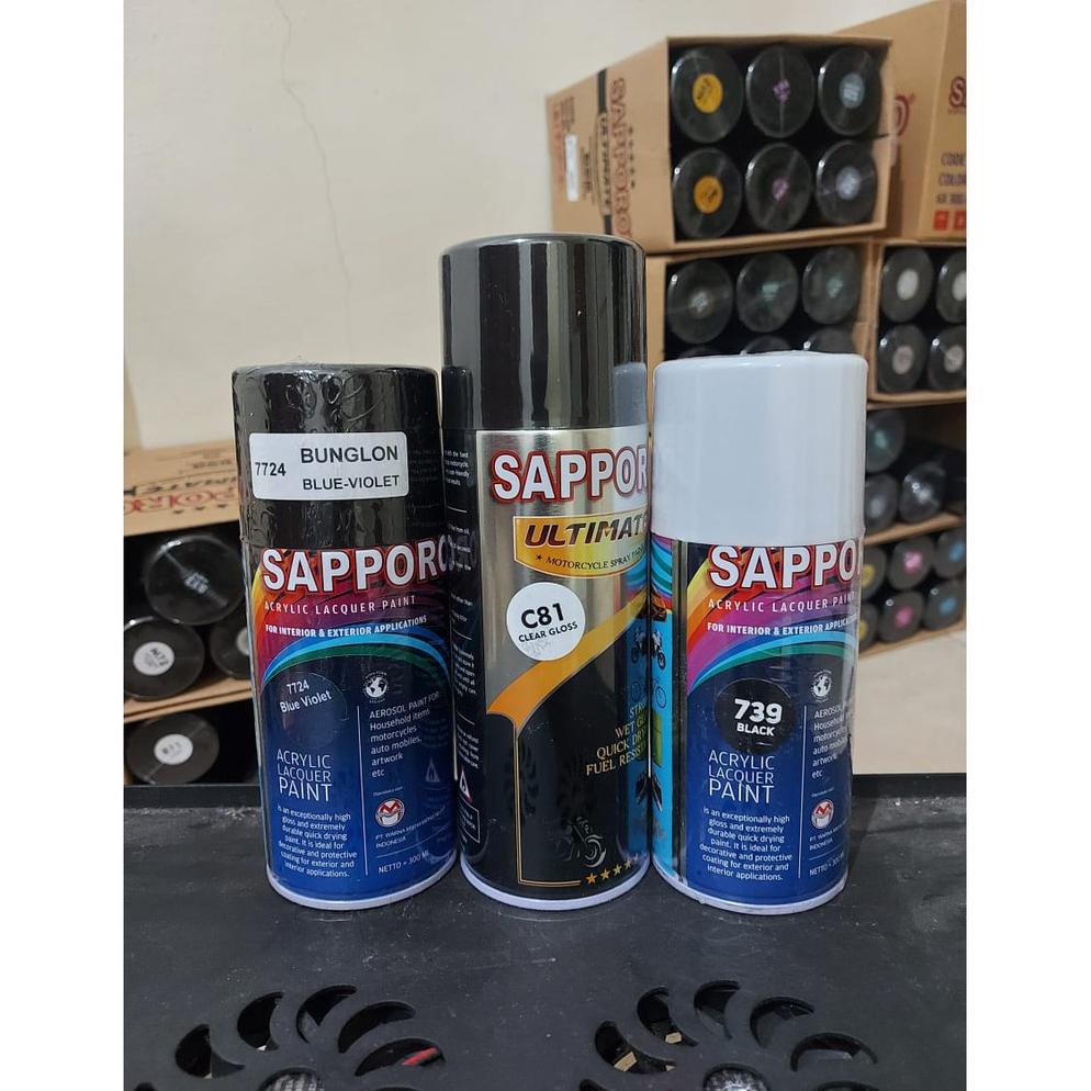[[BISA COD]] Paket Bunglon BLUE VIOLET - Sapporo Spray Paint/Cat Semprot/Pylox/Pilok