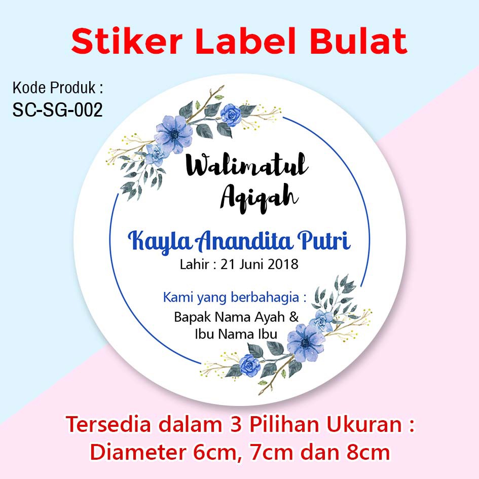 

STIKER LABEL SEGALA ACARA STICKER TUMPENG MINI SOUVENIR BIRU NUANSA