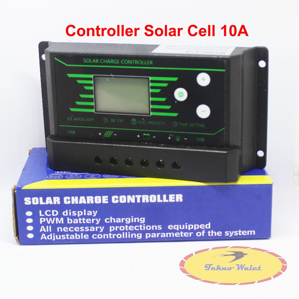 Kontrol Panel Surya 10 A, controller solar sel 10 ampere, CAS PANEL SURYA usb 5v