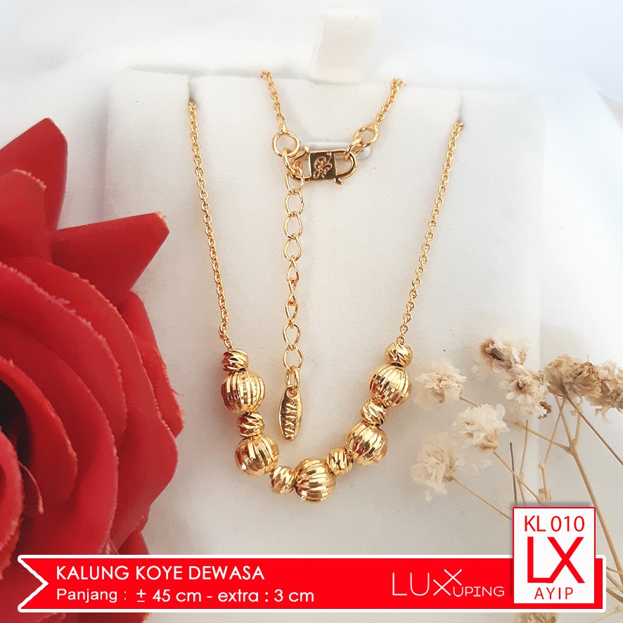 KL 010 Kalung Xuping Koye Bola Boba Perhiasan Lapis Emas Luxx Xuping