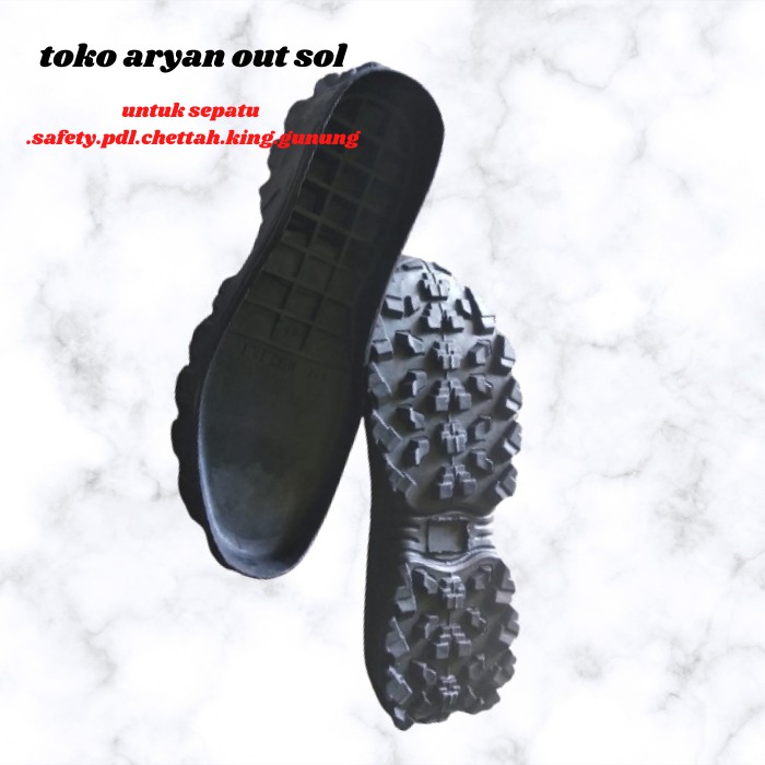 Outsole Karet Mentah Hitam Pdl Safety Paket Sol Dan Insole