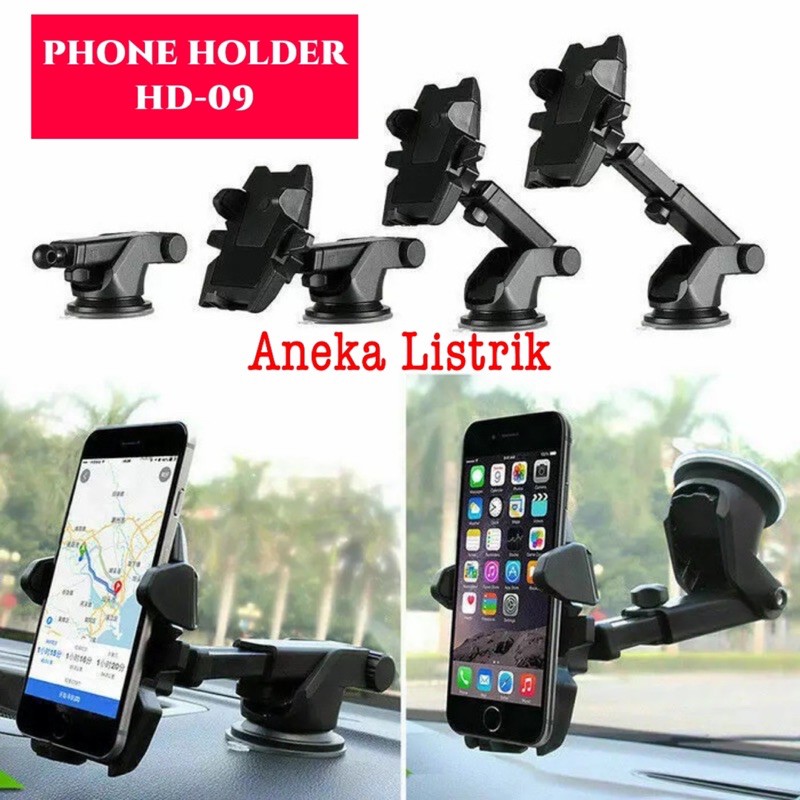 HOLDER HP MOBIL HD-09 360 DEGREE ROTATION CAR HOLDER / SOFT TUBE CAR HOLDER MOBIL JEPIT 4 CAKAR