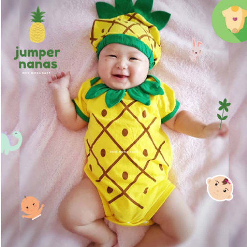 Baju Bayi Lucu Jumper Romper Karakter kostum Bayi Nanas