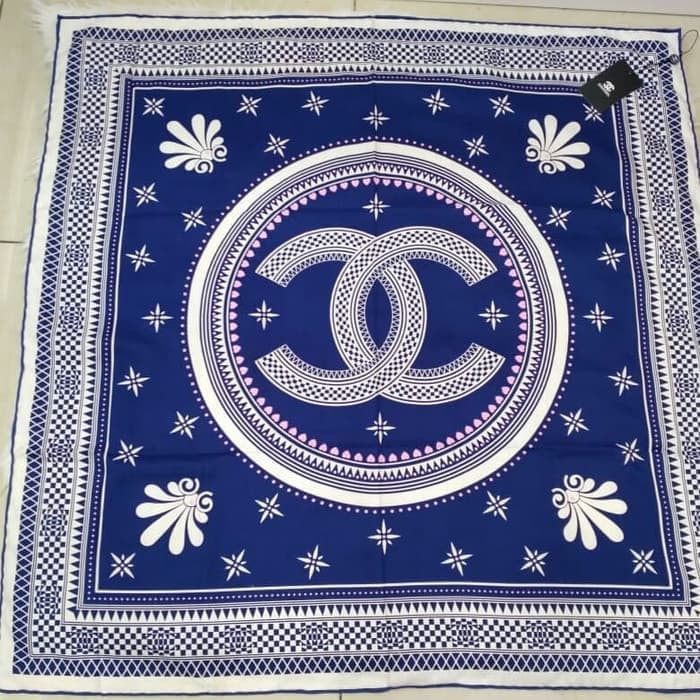 Unik SCARF CHANEL IMPORT HIJAB SEGI EMPAT IMPORT CHANEL SCARF   Hitam Limited