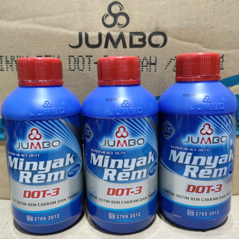 Minyak Rem JUMBO 300ml DOT 3 Warna Merah Brake Fluid Oli Rem Minyak Rem 300ml Motor / Mobil