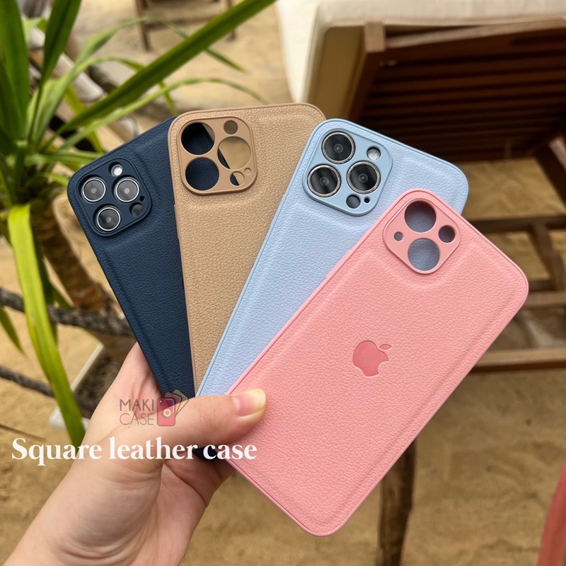 Square Leather Case Mewah Premium