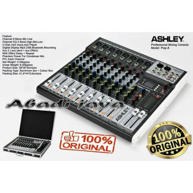 MIXER AUDIO ASHLEY PLAY 8 ORIGINAL FREE KOPER 8.CHANEL