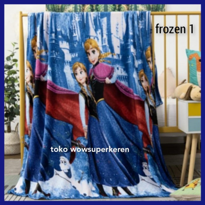 Selimut Dewasa selimut anak perempuan karakter frozen ukuran besar halus lembut - frozen 1(J4Y4) Sel