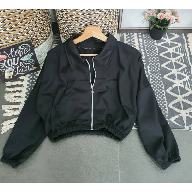 JACKET CROP - VADA COLLAR JACKET - STYLE KOREA - JACKET CROOPE ZIPER