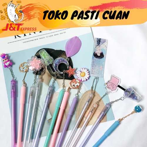 

pulpen pena random 1 lusin tinta hitan pen lucu imut bolpen fancy elegan keperluan anak sekolah pen elegan bisa COD termurah import