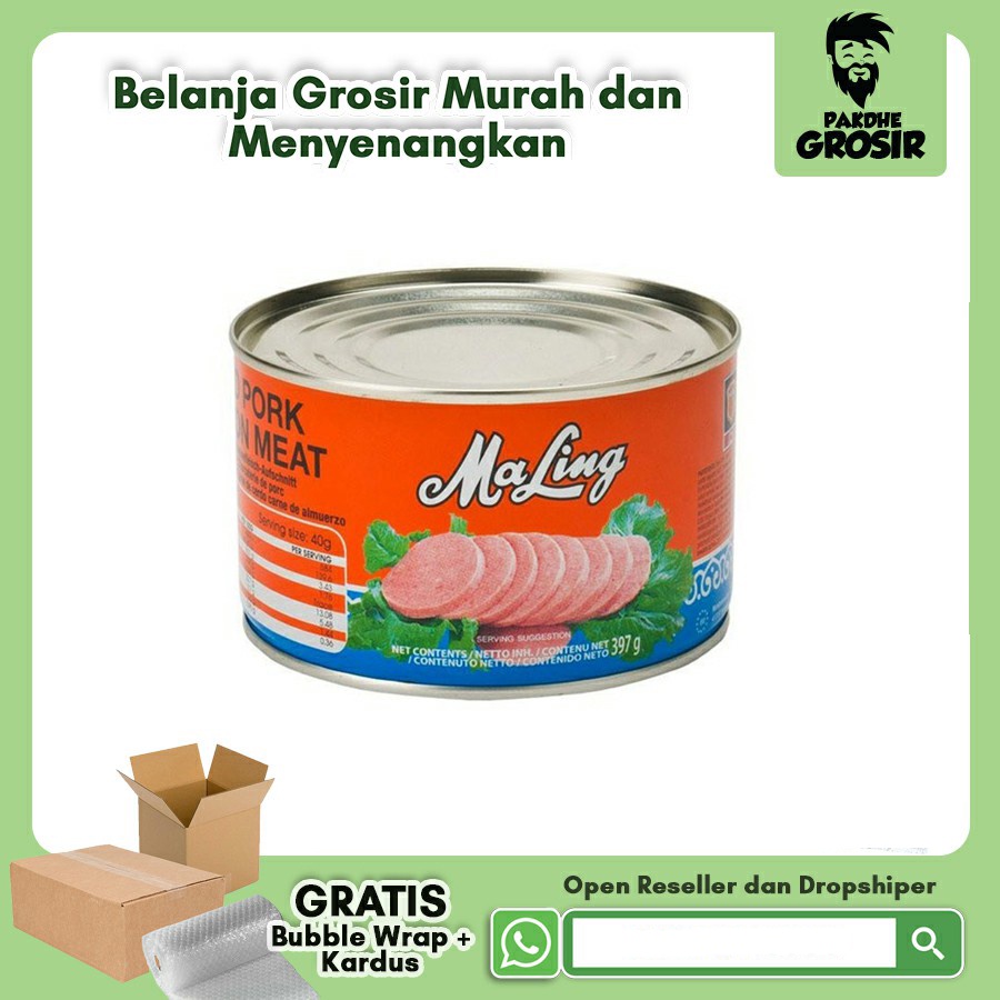 

MaLing TTS 397 gram / Luncheon MaLing TTS Besar / Daging Babi Kaleng