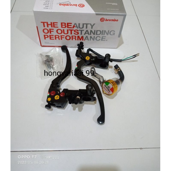 master rem Brembo Izumi set kiri kanan full black untuk motor Vixion Tiger satria Fu cb r15v3 beat m