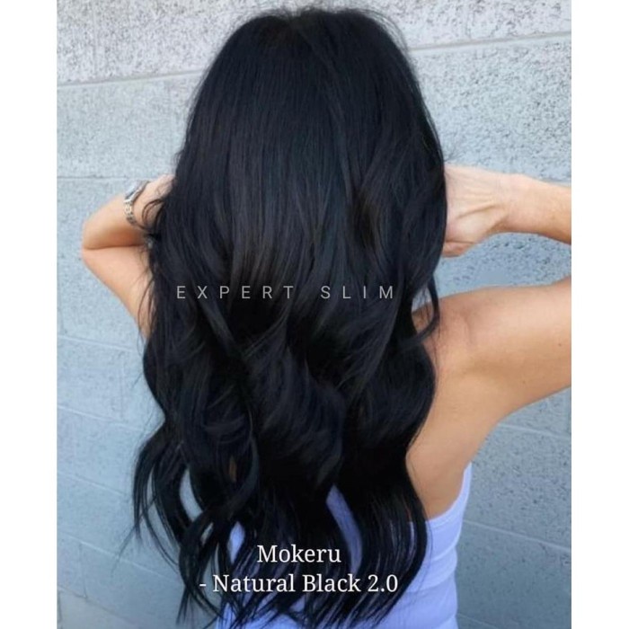 MOKERU shampo pewarna rambut herbal kandungan argan oil - Natural Black