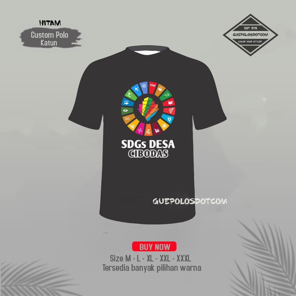 Kaos SDGs Desa Custom Logo BUNGAN WARNA WARNI - Baju Kaos SDGs gambar CUSTOM