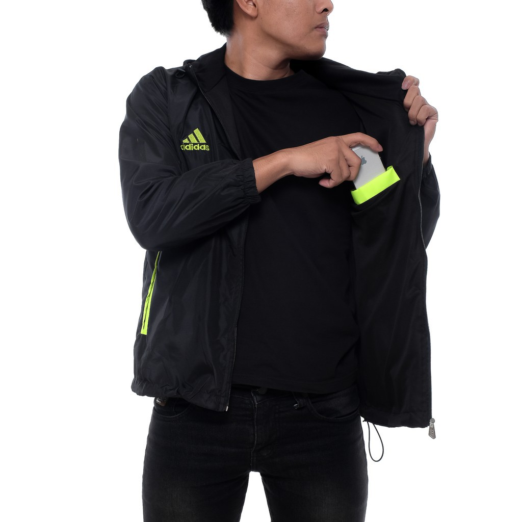 Jaket Motor / Jaket Parasut Outdor SPort Tracker F50 Hitam Strip Stabilo