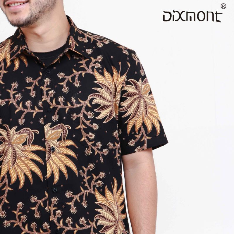 Dixmont Kemeja Pria Batik Pendek Hem BS01621