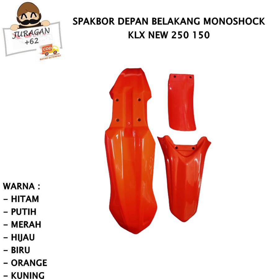 SPAKBOR SET KLX NEW 150 250 DTRACKER DEPAN BELAKANG COVER LUMPUR MONOSHOCK D TRACKER