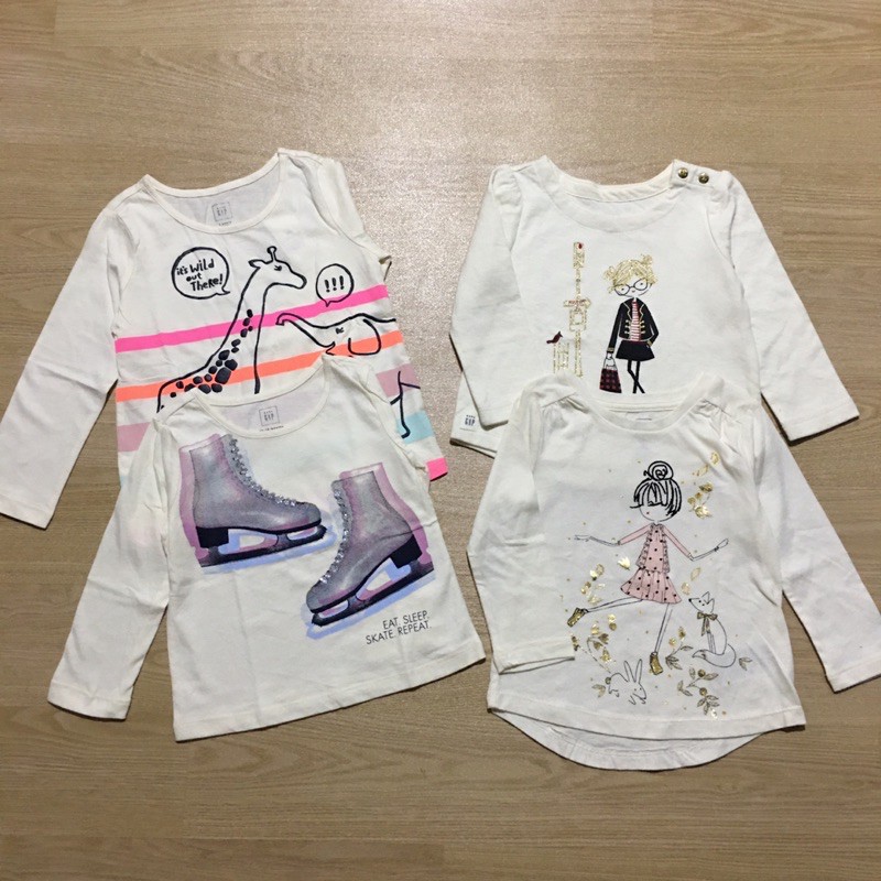 Kaos putih lengan panjang anak bayi perempuan BABYGAP size 1-2 Tahun