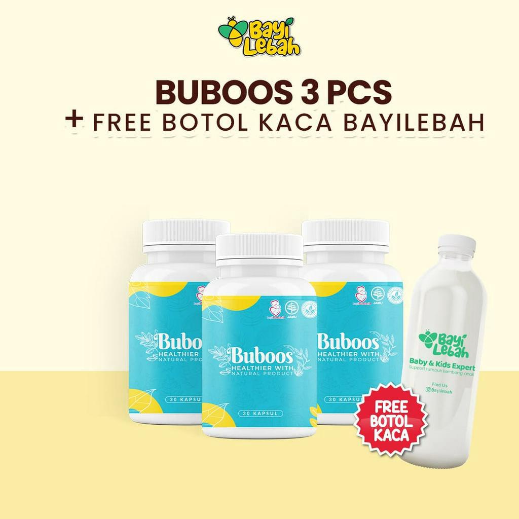 Buboos (Bunda Booster) | Asi Booster Bayi Bunda | 30 Kapsul | Dapat 3 Botol | Alami | Suplemen Membantu Melancarkan ASI