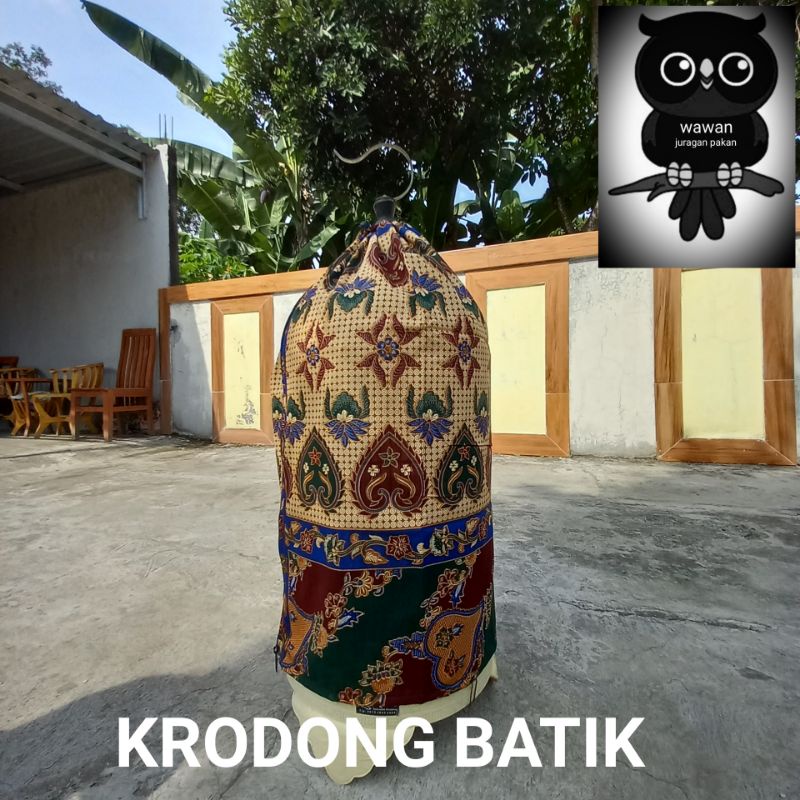 krodong sangkar burung Lovebird kerodong sangkar burung bulat motif batik