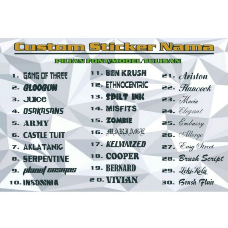 Custom sticker nama Fb Ig Youtube,Dll.