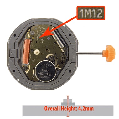 MESIN JAM TANGAN MOVEMENT MIYOTA 1M12 1M12-6 TANGGAL BAWAH