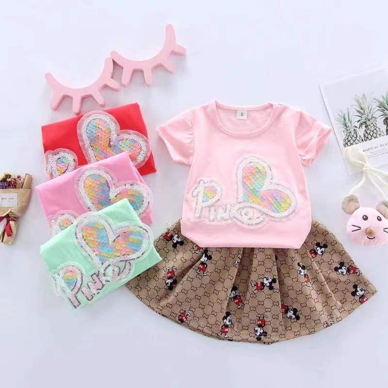 Set rok Mickey Gucci anak perempuan import 1-4th