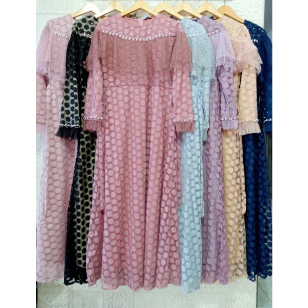 OZIAS Tille polkadot dress + Cape Mutiara