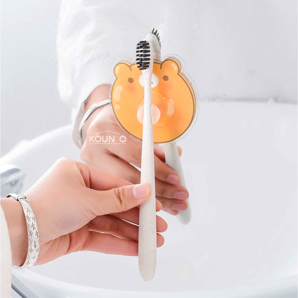 Tempat Sikat Gigi Pulpen Pensil Hook Tempel Dinding Kamar Mandi Gantungan Wastafel ToothBrush Holder