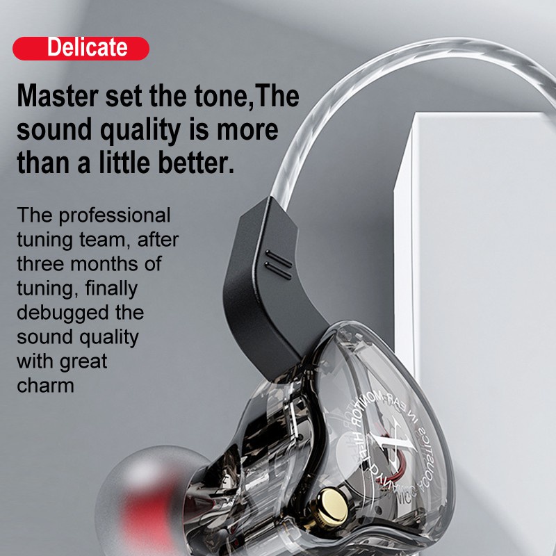 X2 Earphone In Ear HiFi Heavy Bass Dengan Kabel + Mic Untuk Olahraga