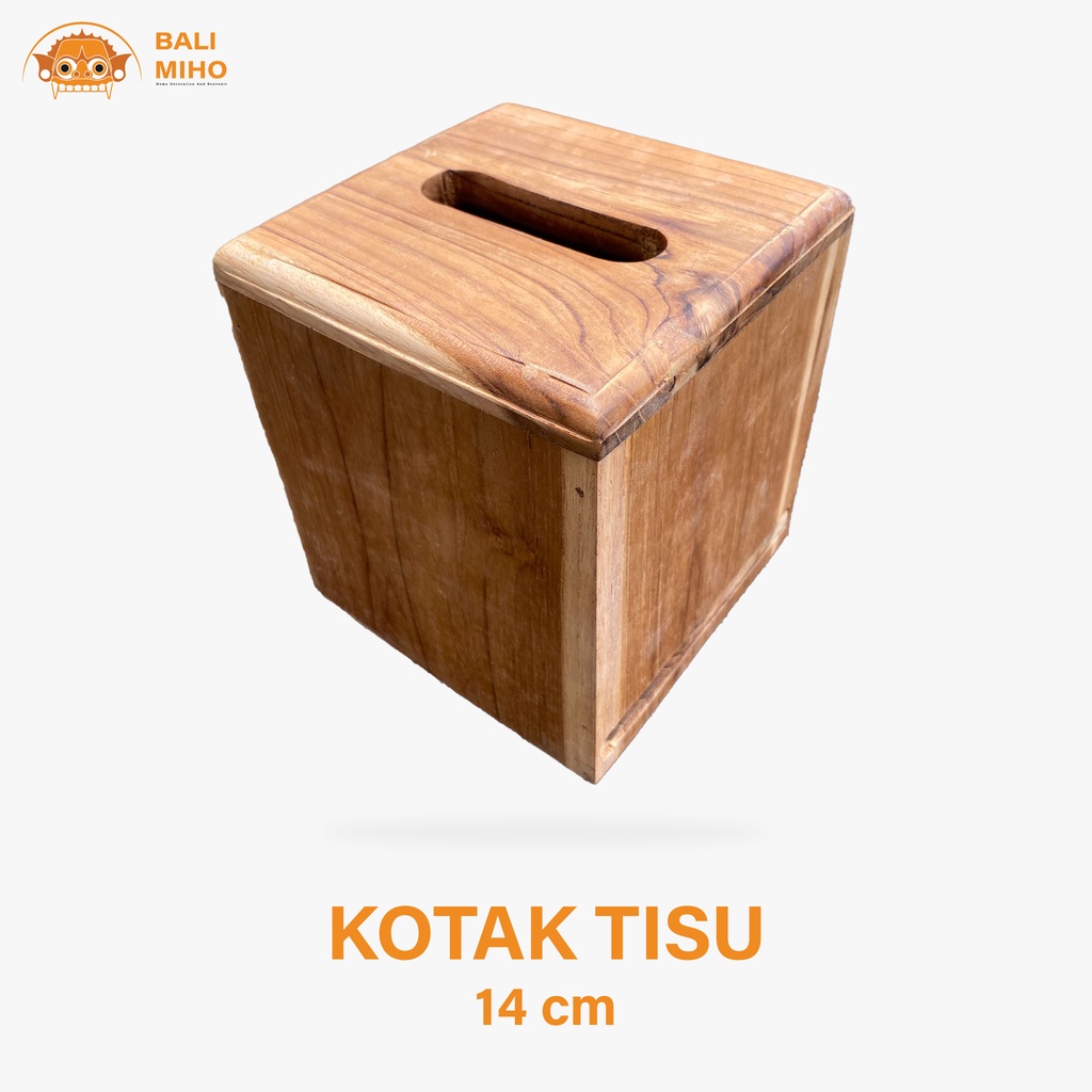 Tempat Tisu Kayu Jati Persegi Tinggi - Kotal Tisu 15 cm - Kotak Tissue - Tempat Tissue - Kotak Tisu 
