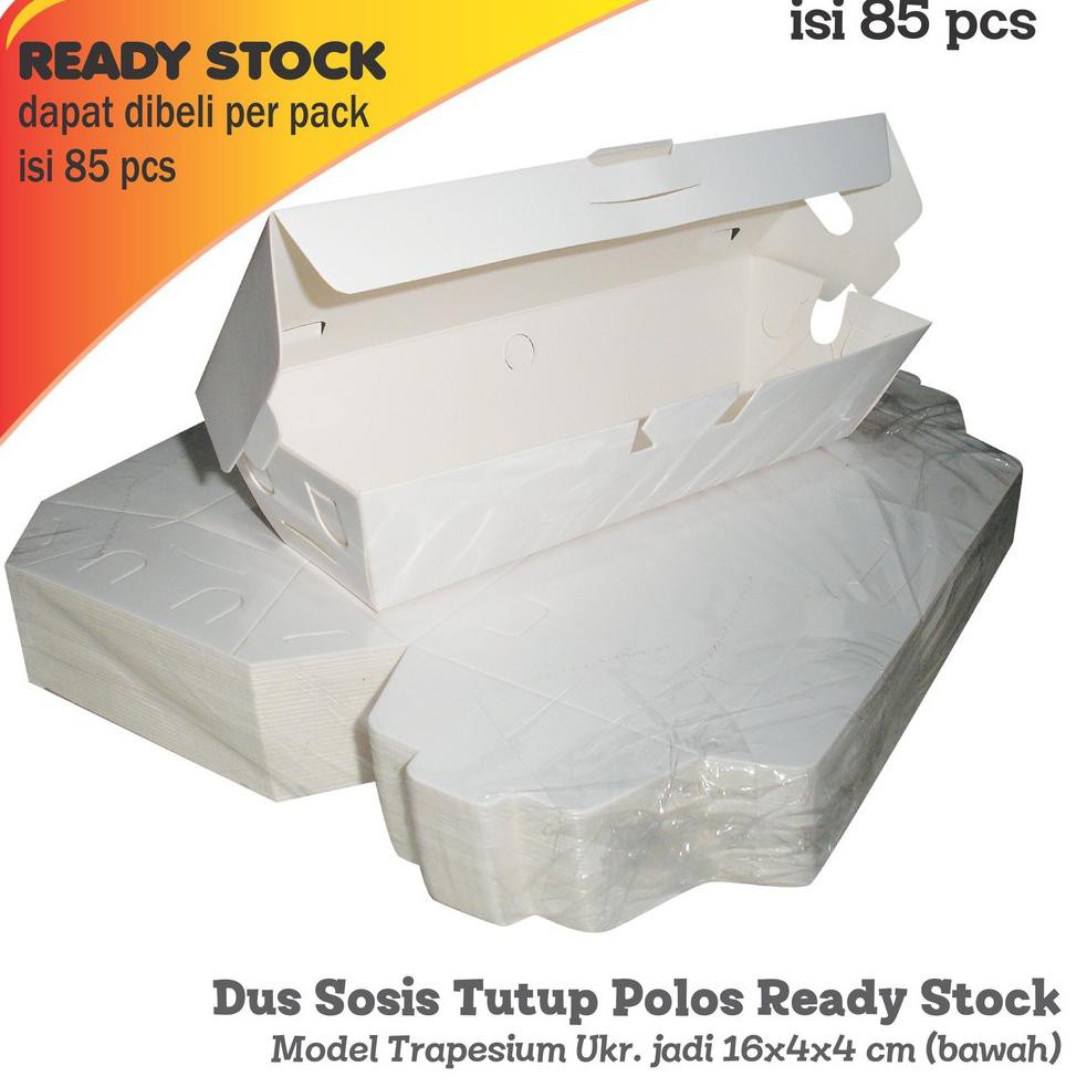 

Jv5> Dus Sosis Bakar / Box Sosis Bakar POLOS 16 x 4 x 4 cm Foodgrade ISI @ 85 pcs/pack(terbaru)dB8>