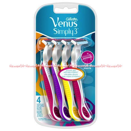 Gillette Venus Simply 3 Disposable Razor Isi 3 Pcs Pisau Cukur Wanita Cewek Gilete Gillete Gilette Pink Simple Venus Pisau Cukur Cewek Simpli