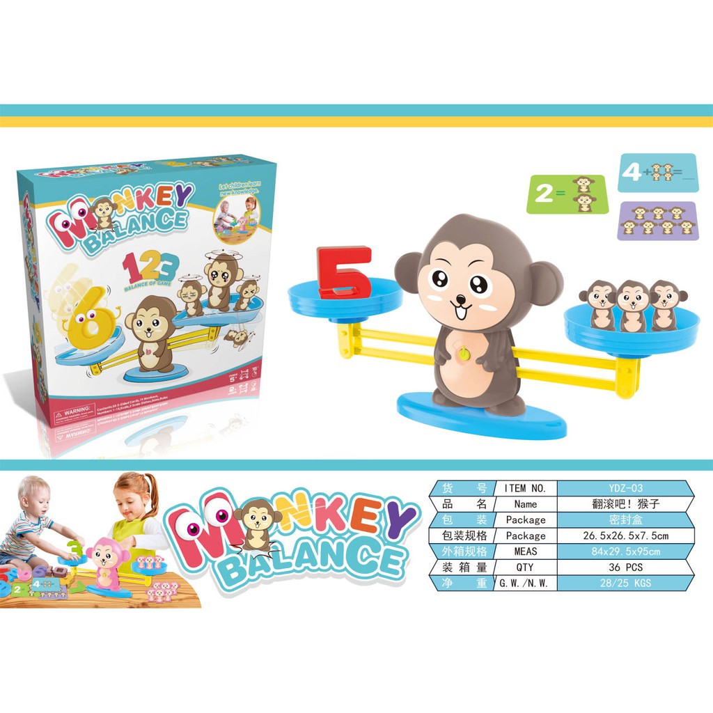 [Toyico] Mainan Edukasi Anak Timbangan Pintar Monkey balance Monyet Belajar Berhitung Matematika-8