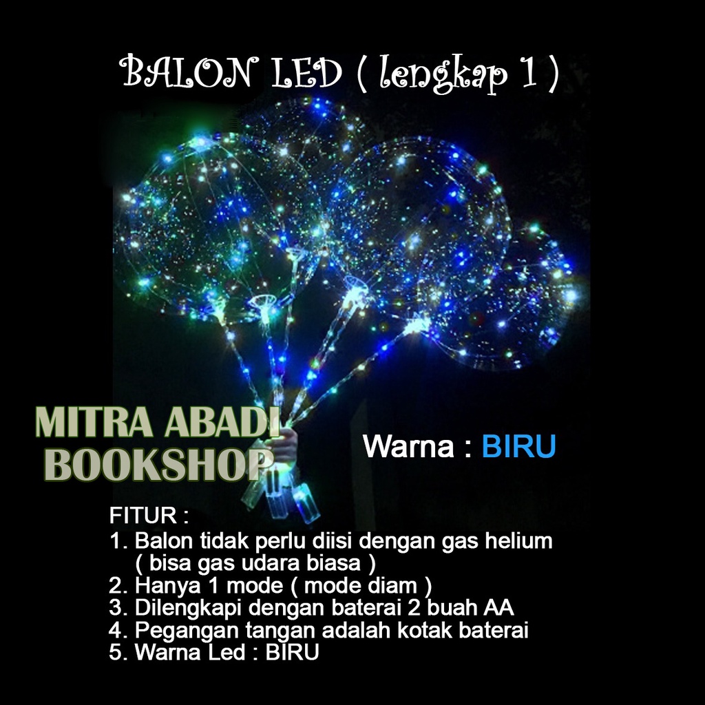 Balon LED RGB LENGKAP 1/BOBO LED/Balon Lampu Tumblr 1 MODE + Gagang